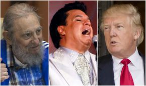 Este año murió el expresidente cubano Fridel Castro (izq.), el cantante Juan Gabriel (centro) y Donald Trump llegó a la Casa Blanca