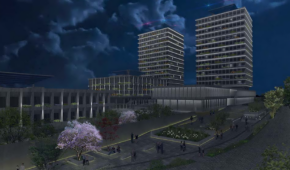 La nueva sede del INE contemplaba jardines, dos torres de 14 niveles y un salón para eventos especiales