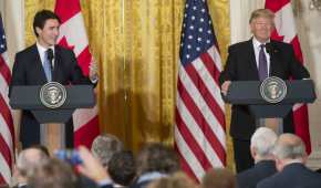 El primer ministro de Canadá y el presidente de EU ofrecieron una conferencia de prensa en la Casa Blanca