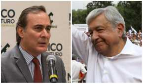 Juan Pablo Castañón, presidente del CCE, y AMLO, candidato presidencial de Morena