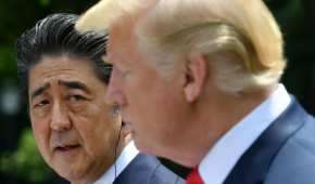 Shinzo Abe y Donald Trump durante el encuentro de las naciones más poderosas del mundo