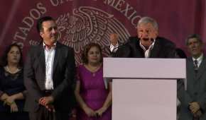 El presidente López Obrador y el gobernador veracruzano Cuitláhuac García