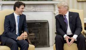 El primer ministro de Canadá Justin Trudeau junto al presidente Donald Trump en la Casa Blanca
