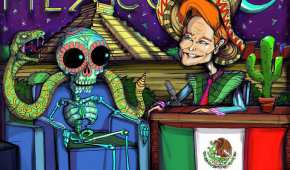 Una ilustración que el equipo de Conan O'Brien realizó con motivo de su visita a México