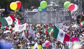 Manifestantes en las calles de la Ciudad de México en 2017