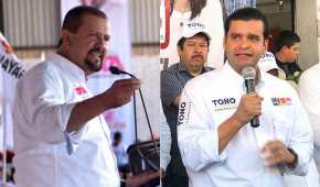 Manuel Cota, candidato del PRI, y Antonion Echevarría hijo, candidato de la oposición