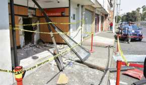 Un cajero automático que fue dañado por un grupo de delincuentes en Ecatepec, Estado de México