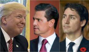 Donald Trump de Estados Unidos, Enrique Peña Nieto de México y Justin Trudeau de Canadá