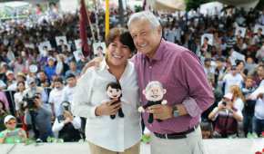 Delfina Gómez y López Obrador en campaña en el Edomex