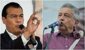 Juan Zepeda, del PRD, y Andrés Manuel López Obrador, de Morena