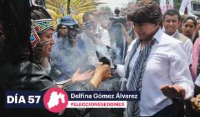 La candidata recibió una "limpia" por parte de habitantes de Teotihuacán