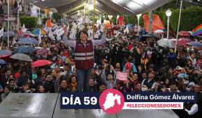 Delfina Gómez, la candidata de Morena, concluyó su campaña en Texcoco