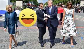 Macron y Trump jugaron 'venciditas' durante el desfile por el Día de la Bastilla