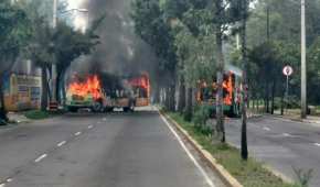 Camiones fueron incendiados en Tláhuac por el operativo contra la deluncuencia