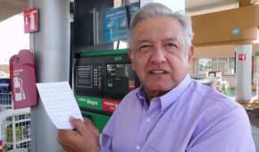 López Obrador publicó un video que grabó en una gasolinera de ese estado