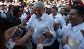 El precandidato presidencial de Morena durante una gira proselitista en Xochitepec, Morelos