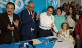 María Elena Saldaña (derecha, abajo) será candidata a diputada federal por Nueva Alianza