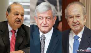 Carlos Slim, Andrés Manuel López Obrador y Alberto Baillères