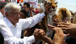 López Obrador sostuvo este día mítines de campaña en Tabasco