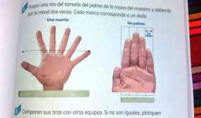 Una mano con un dedo de más se 'coló' en un libro de texto