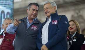 El gobernador de Nuevo León y el presidente electo este viernes en la Macroplaza