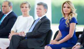 Angélica Rivera durante la visita oficial del expresidente de Colombia, Juan Manuel Santos