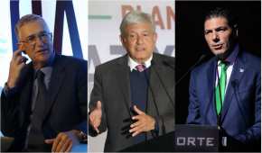 Ricardo Salinas Pliego, Andrés Manuel López Obrador y Carlos Hank González