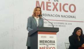 Beatriz Gutiérrez este lunes en el Archivo General de la Nación