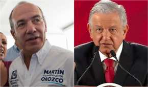 El expresidente Felipe Calderón Hinojosa y el mandatario Andrés Manuel López Obrador
