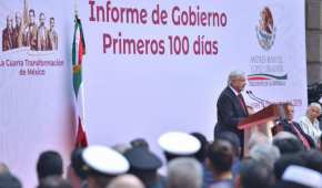 El presidente Andrés Manuel López Obrador ofreció un informe de sus primeros 100 días de gobiernos