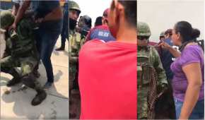 Los militares que fueron confrontados por habitantes de La Huacana, Michoacán