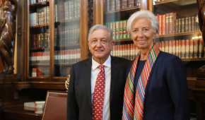 AMLO y Christine Lagarde, directora-gerente del Fondo Monetario Internacional