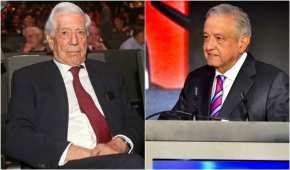El escritor peruano Mario Vargas Llosa y el presidente Andrés Manuel López Obrador