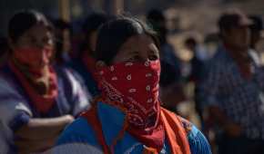 Mujeres miembros del EZLN, en San Cristobal, Chiapas
