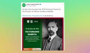 La Secretaría de Cultura de la CDMX tuiteó una imagen de Madero en lugar de la de Victoriano Huerta
