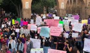 Cientos de mujeres salieron a protestar en Morelia, Uruapan, Gabriel Zamora, Apatzingán, Zinapécuaro