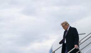 El presidente de EU, Donald Trump, llega Morristown para asistir a una recaudación de fondos