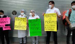 Los restauranteros protestaron por el cierre de comercios debido a la pandemia
