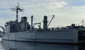 El buque de la Marina Armada de México zarpó del puerto de Veracruz hacia la isla