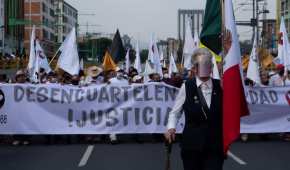 El comité del 68 encabezó la protesta por el 53 aniversario de la matanza de Tlatelolco.