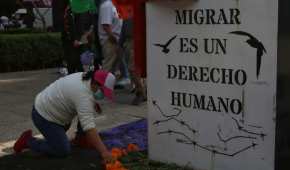 Colocaron una ofrenda en el Antimonumento 72+ para migrantes fallecidos en el país