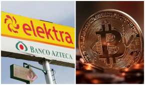 El sitio web de Elektra muestra un banner publicitario para promover el pago a través de bitcoins
