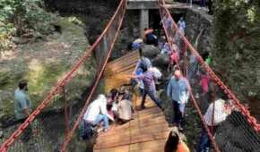 Protección Civil de Cuernavaca recomendó usar el puente colgante
