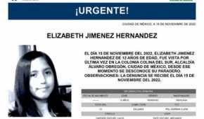 La niña Elizabeth Jiménez es buscada desde el 15 de noviembre.
