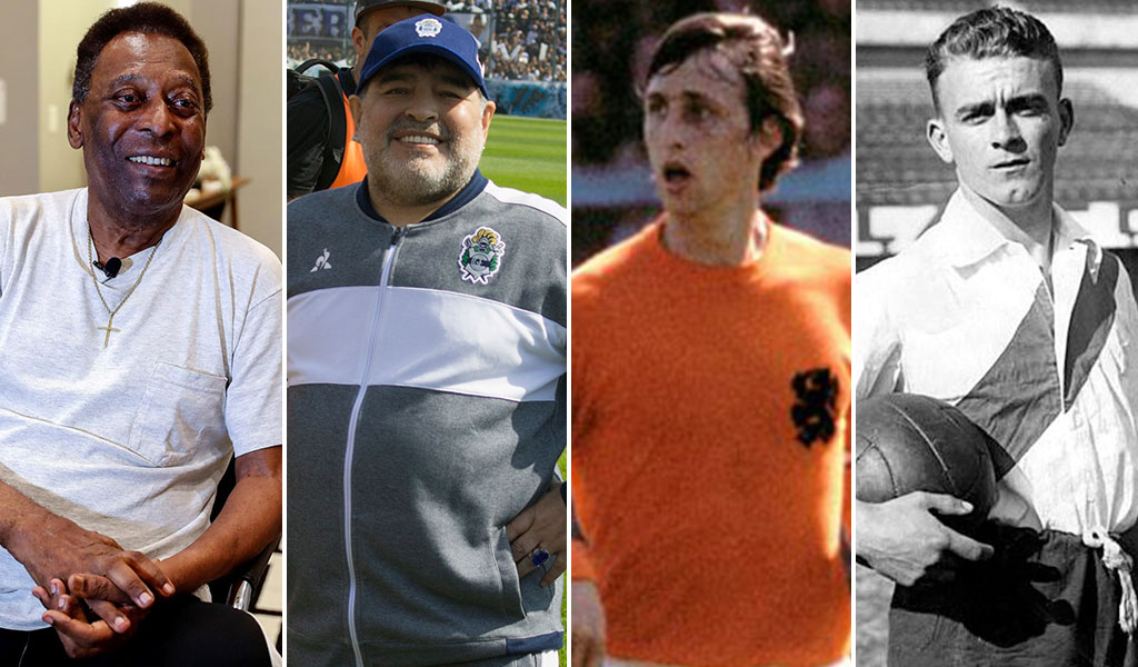 Pelé, Maradona, Cruyff, Di Stefano, los padres del futbol