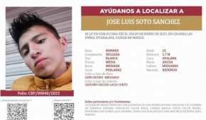 José Luis fue visto por última vez cuando salió de su domicilio ubicado en Las Peñas, alcaldía Iztapalapa.
