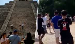 El turista tuvo que pagar una multa por invadir una zona no autorizada de Chichén Itzá