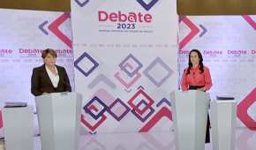 Delfina Gómez y Alejandra del Moral en el primer debate rumbo a la elección del 4 de junio