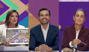 Xóchitl Gálvez, Jorge Álvarez Máynez y Claudia Sheinbaum en el debate
