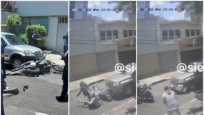 Los asaltantes disparan contra la camioneta; sin embargo, el conductor acelera y embiste